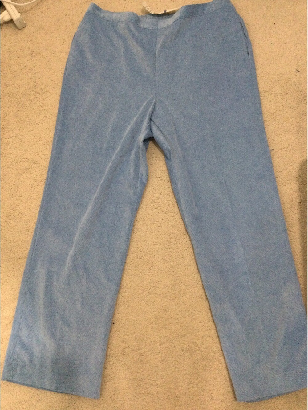 New Alfred Dunner Pull on Elastic Waist Pants 18 Blue Light Weight Pockets